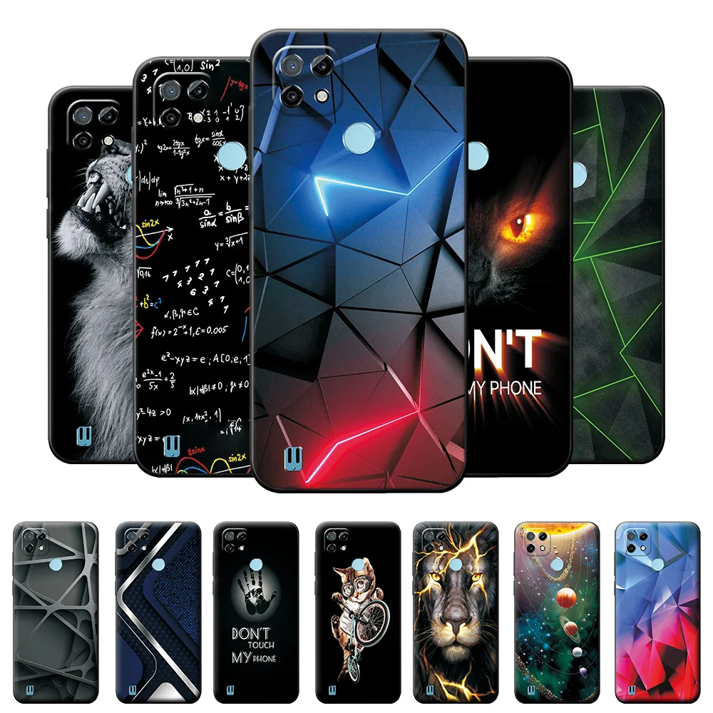 Para Realme C21 caso cubierta suave de silicona para Realme C21 6,5 pulgadas geométrica caja del teléfono del estilo para OPPO Realme C21 C 21 de Capa