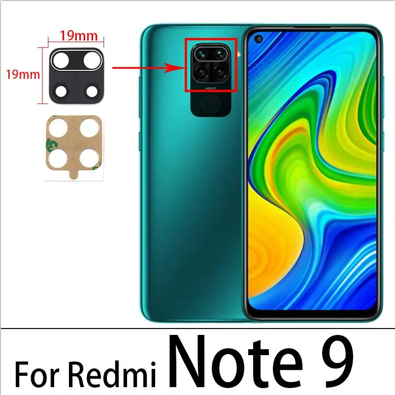 Стеклянный объектив задней камеры для Xiaomi A1 A2 Lite A3 Redmi 9 9A 9C 8 8A Note 7 8T 9S Pro Max с