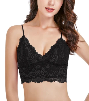 

Lace Bralette Plus Size Sexy Bras For Women Seamless Black Wire Free Brassiere Padded Lingerie Pitted Ladies Bras бюстгалтер Bra