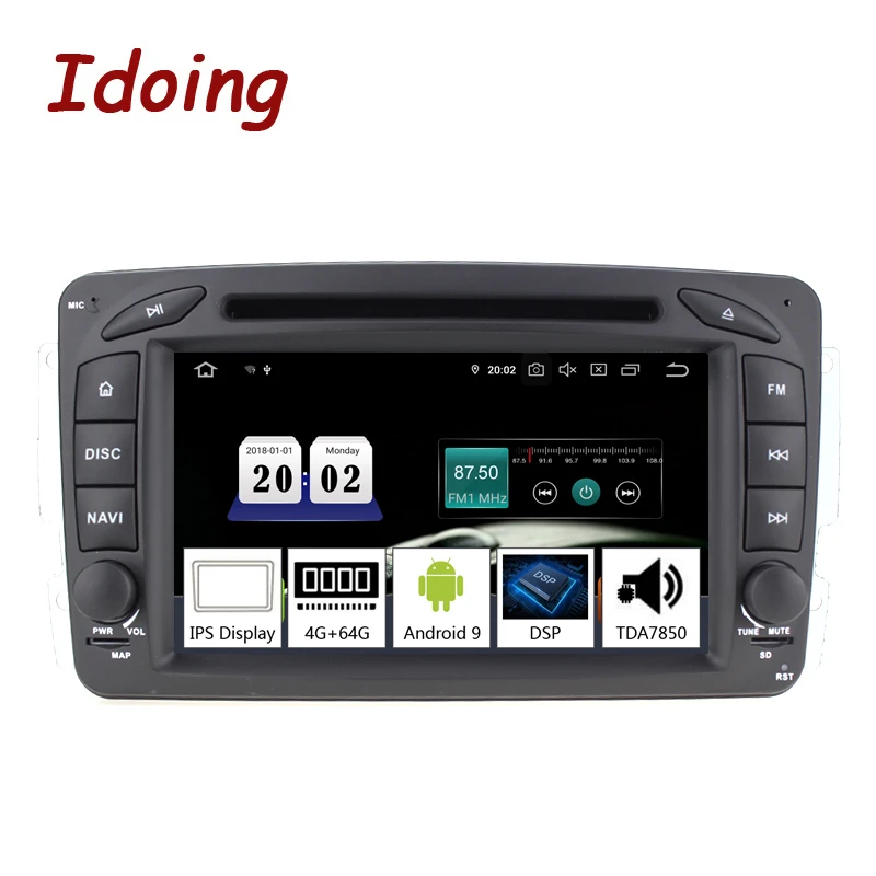 Idoing 7 &quot2 din Andriod 9 0 Автомобильный видео DVD мультимедийный плеер для Mercedes Benz W209/203 PX5