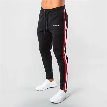 

New Cotton Side Stripe Men Pants Running Joggers Men Sport Leggings Workout Sweatpants Joggers Men Trousers Jogging Gym Pants