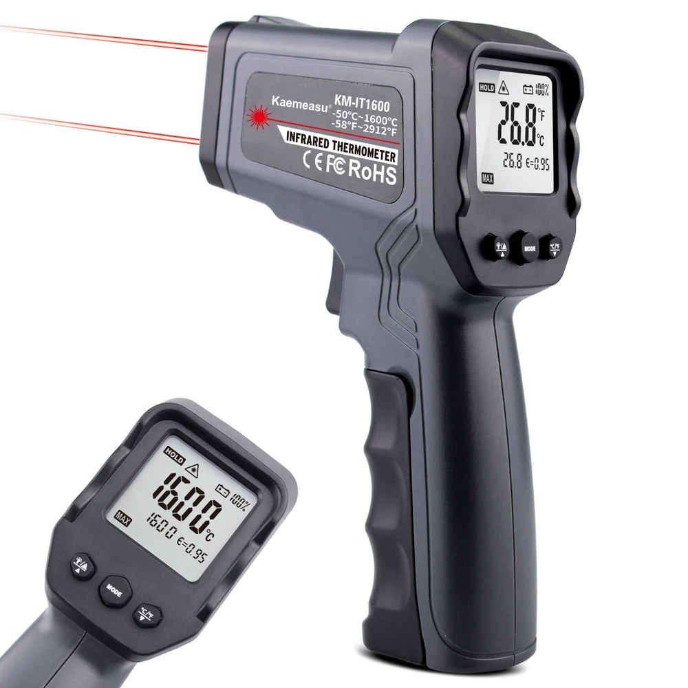 50 ~ 1600 Graden Handheld Pyrometer Digitale Infrarood Thermometer Non ...