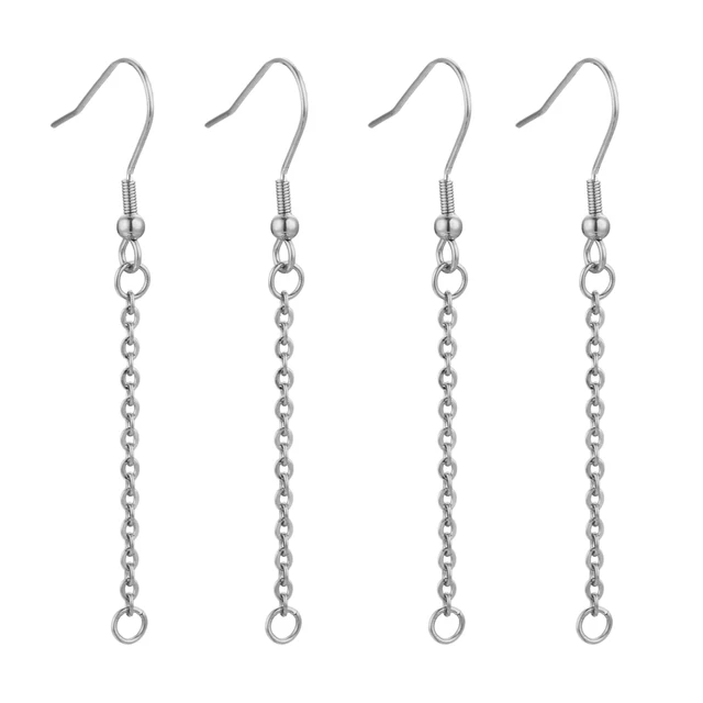 20pcs Gold Stainless Steel Earring Hooks Wires with Ear Earrings Pendant Charms Connector for diy Jewelry Making Finding Supplie Steel