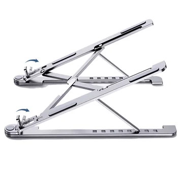 

Laptop Stand Portable Heights Adjustable Angle Aluminum Alloy Desktop Ventilated Cooling Rack Holder Folding Ultra Bracket Mount