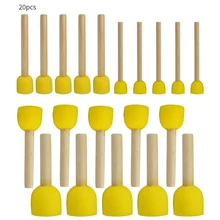 

20pcs Stencil Sponge Brushes DIY Painting Sponges Children Drawing Craft Brushes with Wood Handle