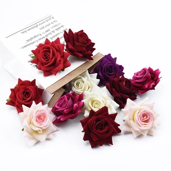 

50/100 Pieces Silk roses wedding Bride wrist flower material christmas decorative flowers wreaths home decor artificial flowers