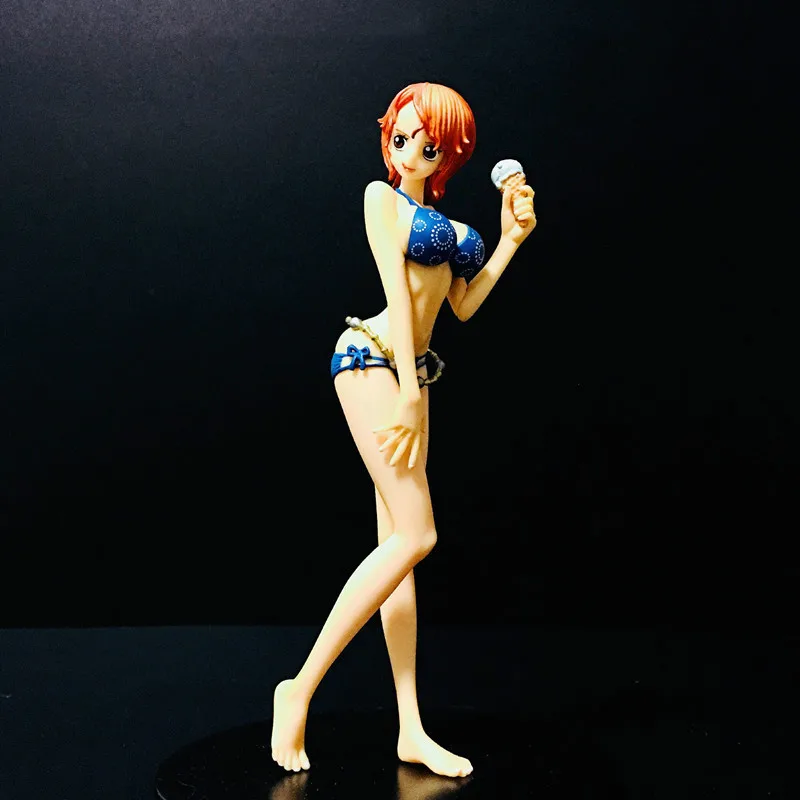 7&quot One Piece Nami Swimsuit Anime Sexy Figures Ice-Cream Golden Cat Sticker Original Version PVC Action Figure Toy BOX 17CM Q350 | Игрушки