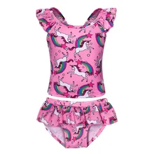 Г. Милый мультяшный купальный костюм для девочек Купальник для маленьких девочек, одежда для купания детский купальный костюм из двух предметов, бикини, пляжная одежда для девочек