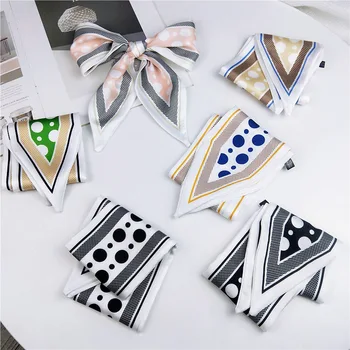 

New Boho Dot Print Long Hair Scarf for Women Neck Scarf Headband Multi Use Women Head Scarfs Hair Tie Hair Accessories