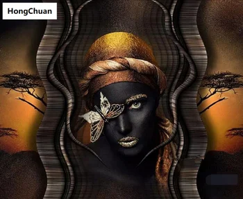 

African woman diamond painting cross embroidery 5D square/round diamond painting diamond mosaic home decoration new year gift