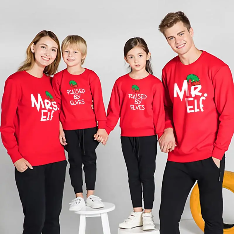 Толстовка для мамы папы и меня Одинаковая одежда дочки сына mr mrs elf футболка