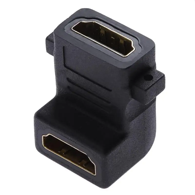 90 градусов HDMI Женский к женскому переходник конвертер с винтовым замком