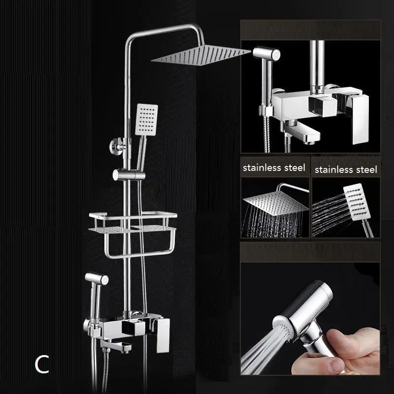 Doccia Black Regadera Electronica Conjunto Ducha Colonne De Regendouche Painel Eletrico Douche Chuveiro Душевая система для ванной комнаты