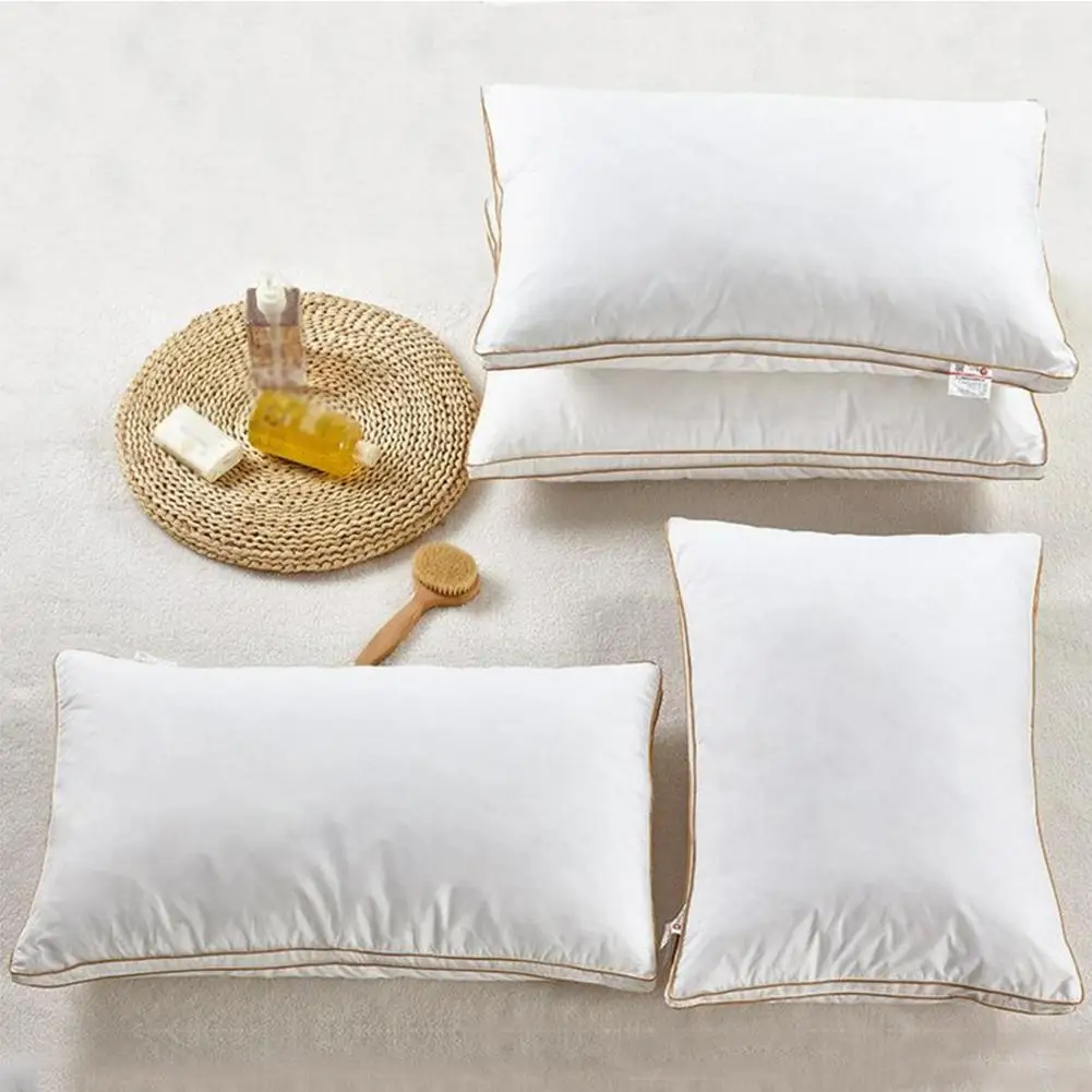48*74cm Brand Design 3D Bread White Duck/Goose Down Feather Pillow Standard Antibacterial Elegant Home Textile 2PCS Pillowcase