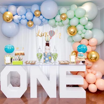 

89Pcs Balloons Garland Arch Kit Blue Green Orange Macaron Balloon Gold 4d Foil Ballon Baby Birthday Party Wedding Decorations