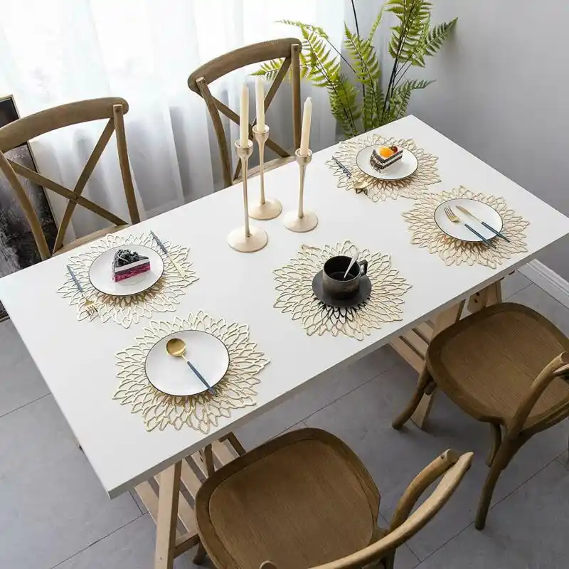 Pvc Placemats Table Mat Washable Dining Wedding Party Packs Flower Pvc Placemats Table Mat Washable Dining