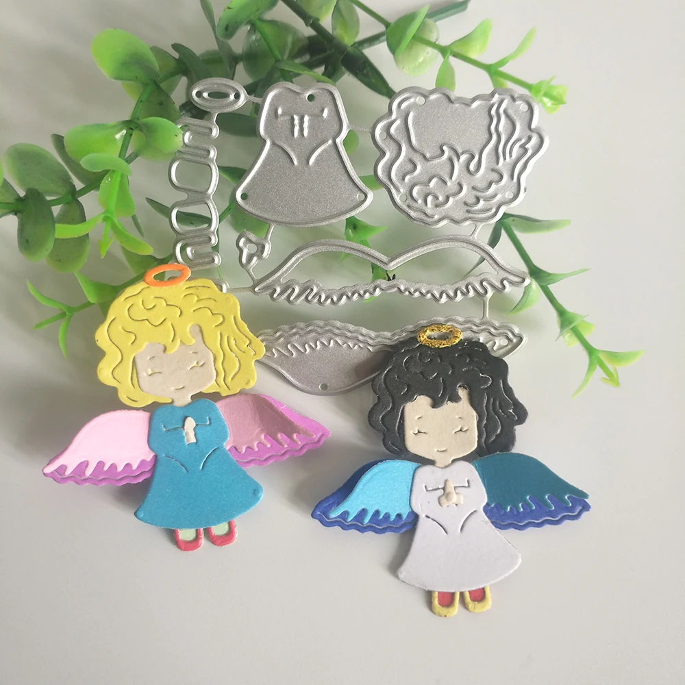 

Новые Изысканные Вырубные штампы с ангелом, сделай сам, скрапбукинг, изготовление карт с тиснением, украшение для фотоальбома, поделки ручной работы