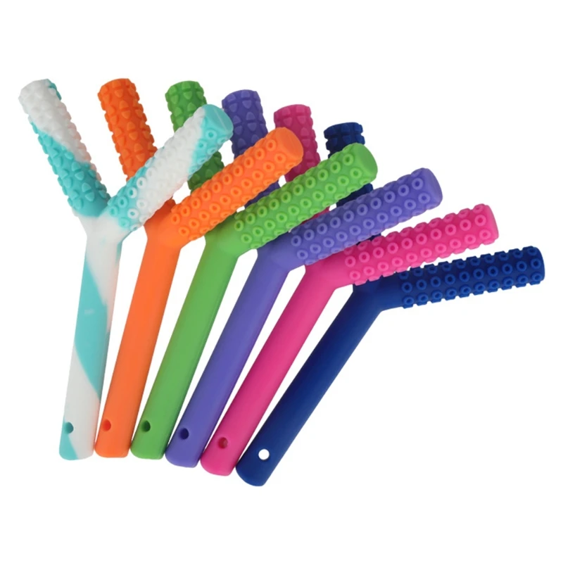 6 Pcs BPA Free Baby Silicone Teether Y Style Newborn Hollow Teething