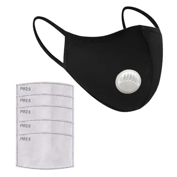 

Cotton Face Mask Breathable Washable Cotton Dust-proof Breathing Valve Mouth Masks Activated Carbon Filters Mask