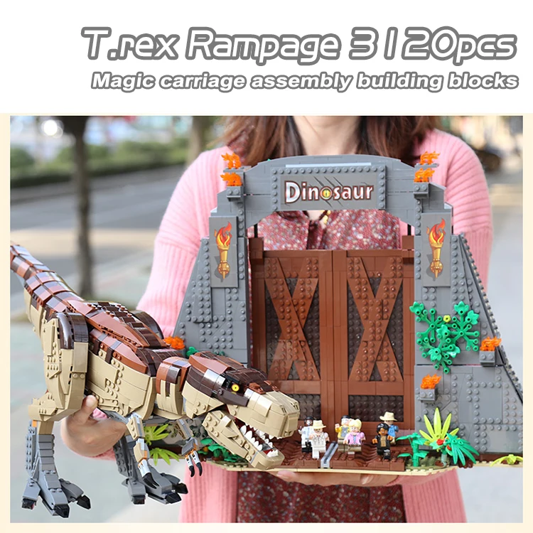 

DHL Jurassic Park World compatible legoly 75936 T. rex Rampage dinosaur 11338 building blocks bricks toys for boy children gifts