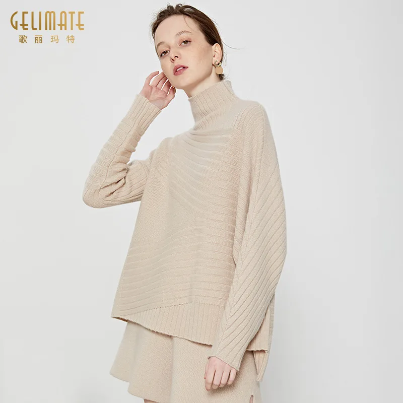 

Woollen Sweater Women's 2019 Autumn And Winter New Style Europe And America Mock-Neck Loose-Fit Cashmere Sweater Women's Base Sh