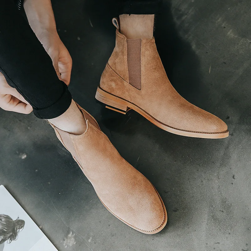 

Martin Boots Male Winter Boots High Help Leather Shoes Male England Short Boots Matting Back Suede Leather Male Boots Tide