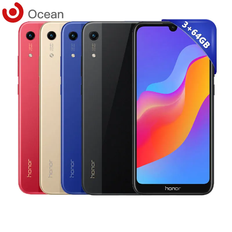 Оригинальный Смартфон Honor 8A MT6765 3 ГБ ОЗУ 64 Гб ПЗУ Android 9 0 четыре ядра 2 камеры 3020 мАч