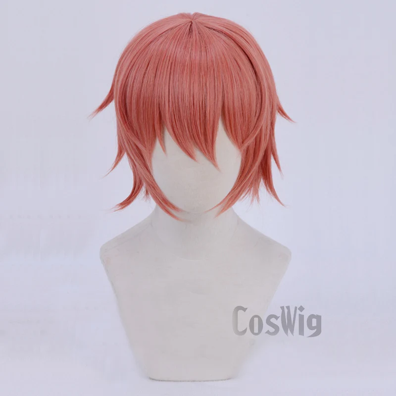 Аниме Doki клуб Sayori короткие Розовый и красный цвет Жаростойкие накладные волосы парики, костюм для косплея для девочек+ заколка в виде бантика