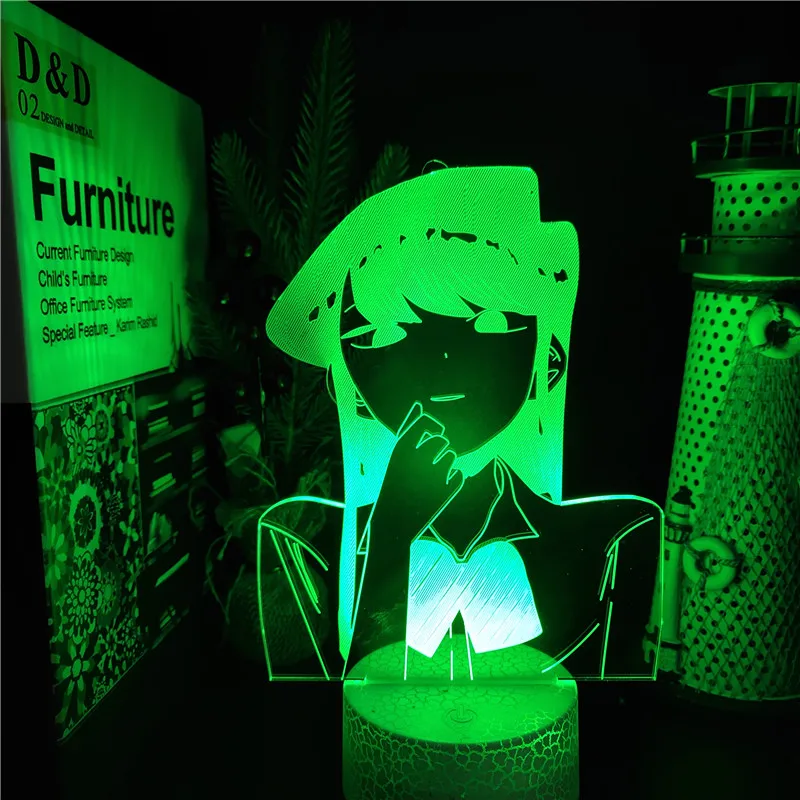 star wars night light Komi Can't Communicate Komi Shouko 3D Anime Lamp 7 Color Change Lampara Komi-san wa Comyushou desu Night Lights For Bedroom hatch night light