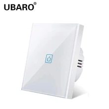 UBARO-Interruptor de lámpara táctil, Blanco estándar de la UE, de cristal, AC220V, táctil