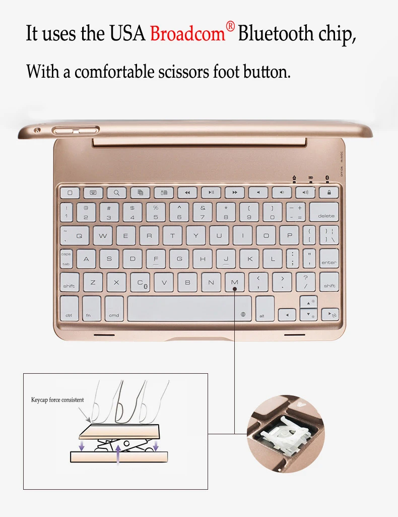  For iPad 10.2 2019 BackLight Wireless Bluetooth Keyboard Case For iPad 10.2 inch 2019 Tablet Alumin