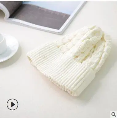 milk white Новые вязаные женские шапки; сезон осень-зима повседневные Высококачественные брендовые новые горячая Распродажа Skullies Beanies женская шапка - Цвет: milk white