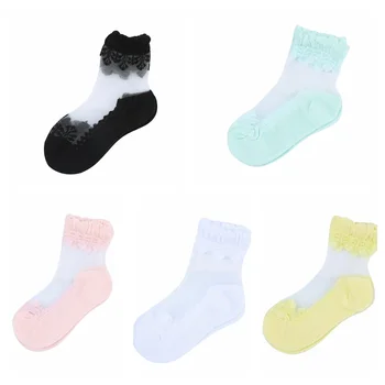 

0-12Y Baby Children Socks Solid Colored Candy Color Cotton Comfortable Breathable All Season Invisible Mesh Thin Ankle Socks