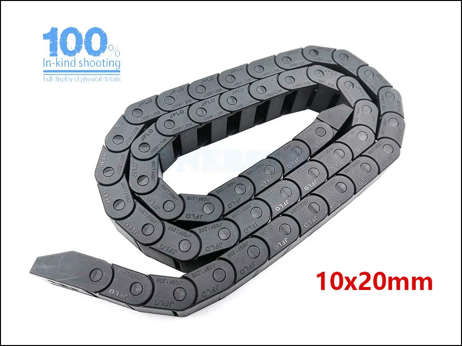 JFLO 1Meter 10x15 10x20 Wire Carrier cable Drag chain Semi-enclosed non-opening with end connectors Tanks Towline Free shipping 15