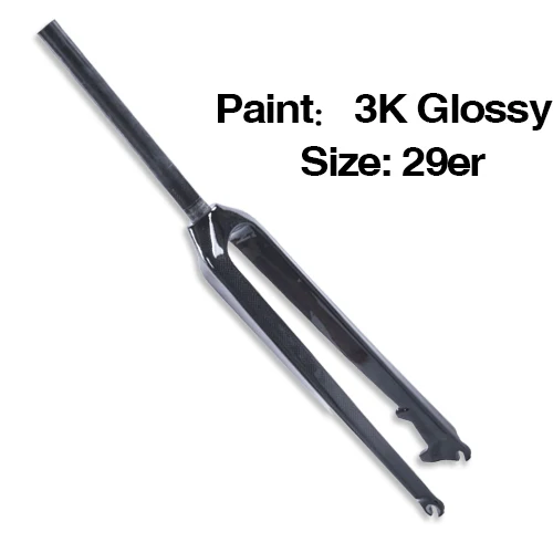 3K GLOSSY 2" дюймовый горный велосипед полная углеродная передняя вилка для велосипеда 1-1/8" дисковый тормоз 3k матовая/глянцевая прямая трубка жесткая Mtb вилка нет - Цвет: 3K GLOSSY