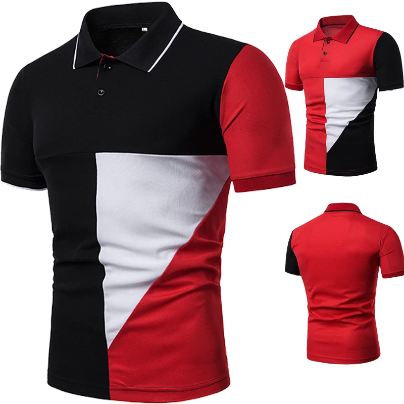 Мужская рубашка поло летняя повседневная Pacthwork цвет короткий рукав Camisa Polo для мужчин поло для мужчины De Marque Haute Qualite топы тройник M-3XL