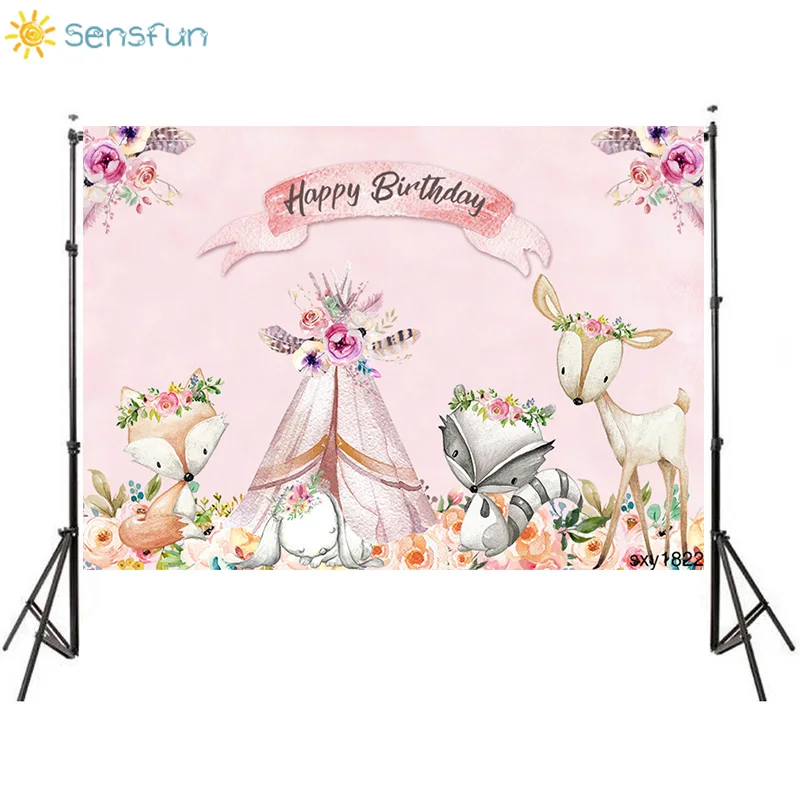 Sensfun розовый сафари вечерние нгли Вечеринка фон для фотографии Девочки День