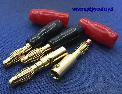 

DHL/EMS 300 PCS 4mm banana plug Gold Plated for Speaker Power Binding Post Amplifiers-A7
