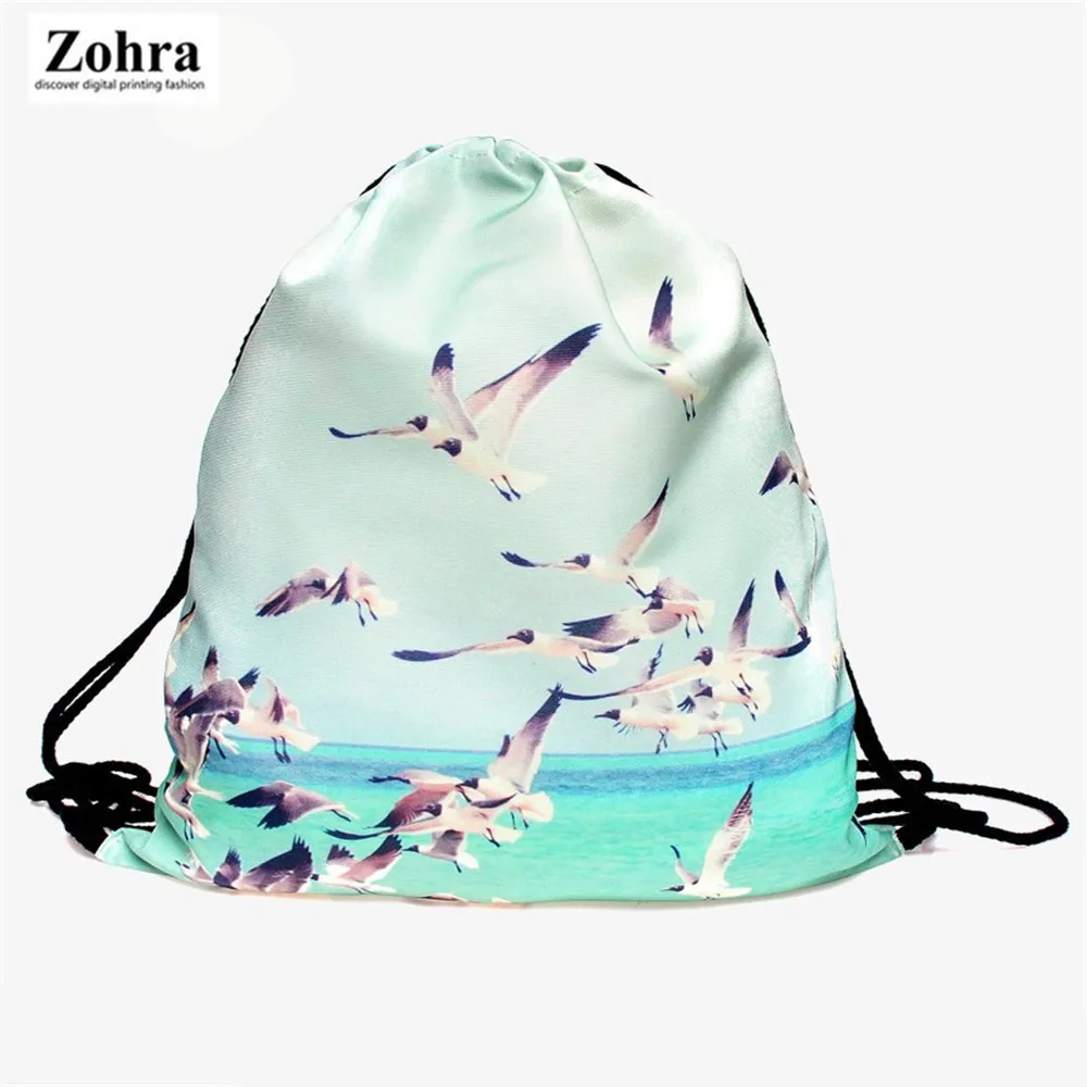 

Zohra New Style 3D Digital Printing Drawstring Bag Shopping Storage Drawstring Backpack