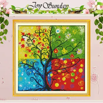 

The Money Tree (3) Counted Cross Stitch 11CT 14CT Cross Stitch Set Wholesale Scenery Cross-stitch Kit Embroidery Needlework