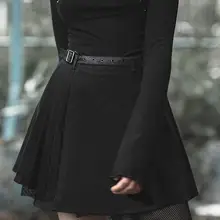 Панк рейв женская готическая многослойная юбка трапециевидной формы с поясом на талии PQ-659BQ Азиатский размер(S-L