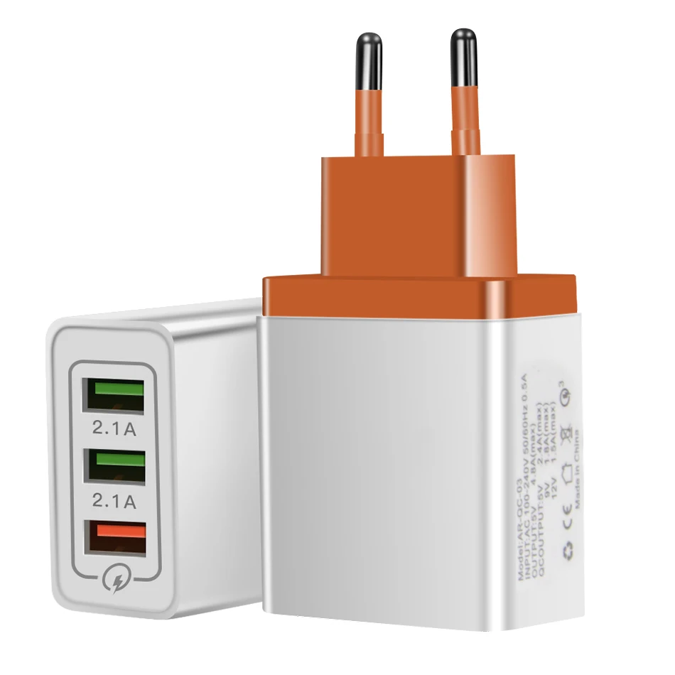 ! ACCEZZ 18 Вт Универсальный 3USB Quick Charge 3 0 для iPhone X 7 8 Samsung Xiaomi Huawei EU Plug мобильный телефон
