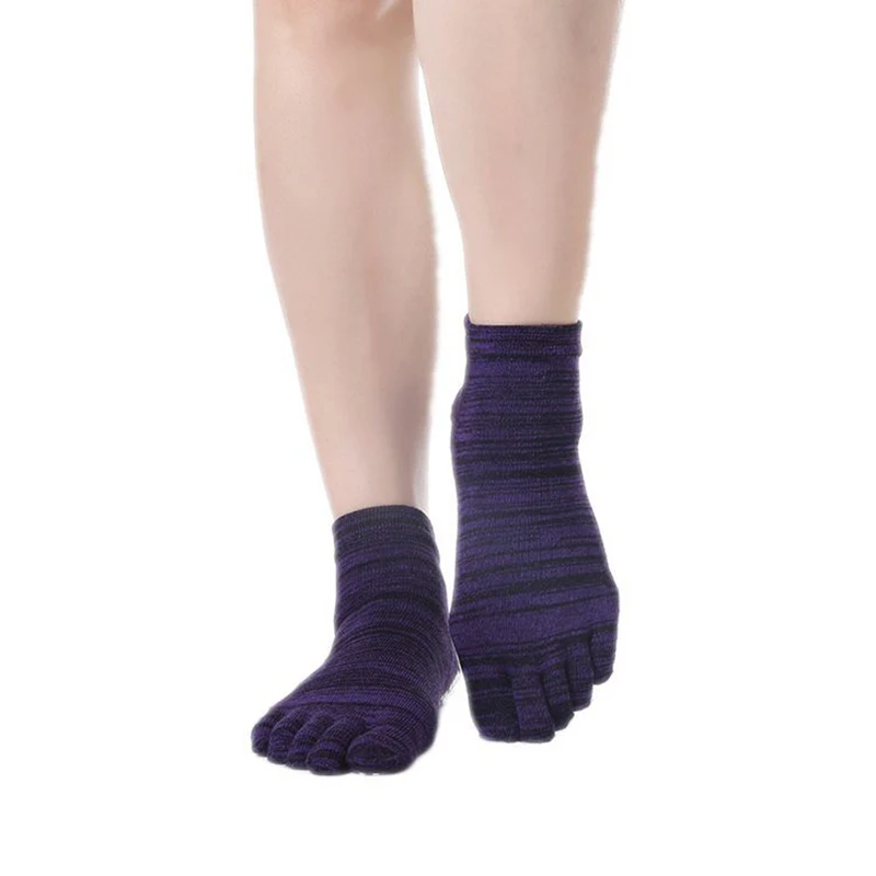 Хлопковые полосатые женские носки для йоги с открытым носком и открытой спиной, носки для йоги для спорта, профессиональные Нескользящие резиновые нескользящие носки для женщин