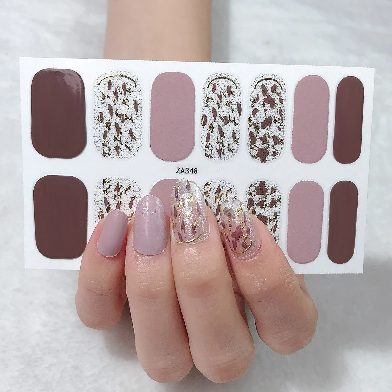 3D Fake Nail Art Stickers and Decals Gel Glitter New Year Sliders ...