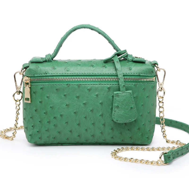 Saudi Arabia женская модная сумка из тисненой кожи питона, сумка на плечо из коровьей кожи, дизайнерская сумочка, сумочка, модная сумка - Цвет: Ostrich Green