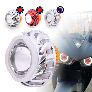 

For Kawasaki Ninja ER6F ER6N W800 Z750 ZX 6 9R Motorcycle Headlight LED Projector Lens Single Halo Angel Devil Eye Spot Light