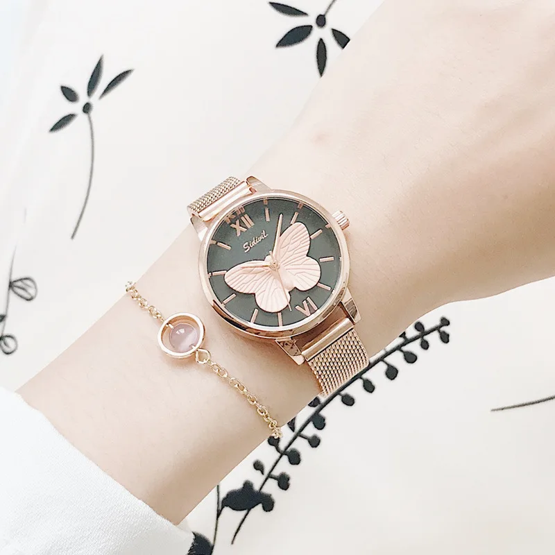 

Exquisite 3D Creative Butterfly Unique Women Quartz Watch Simple Ladies Dress Watch Female Elegant Casual Watches reloj mujer