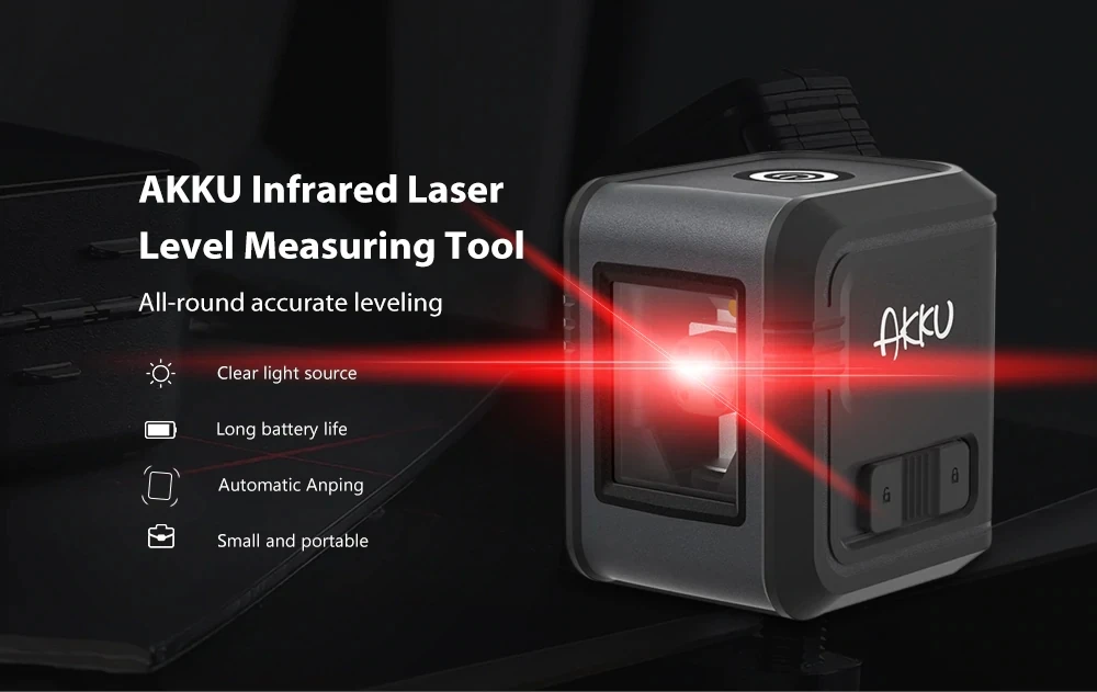 Youpin AKKU Laser Level Self-Leveling 360 Horizontal Vertical Cross Super Powerful Red Infrared laser For Smart Home