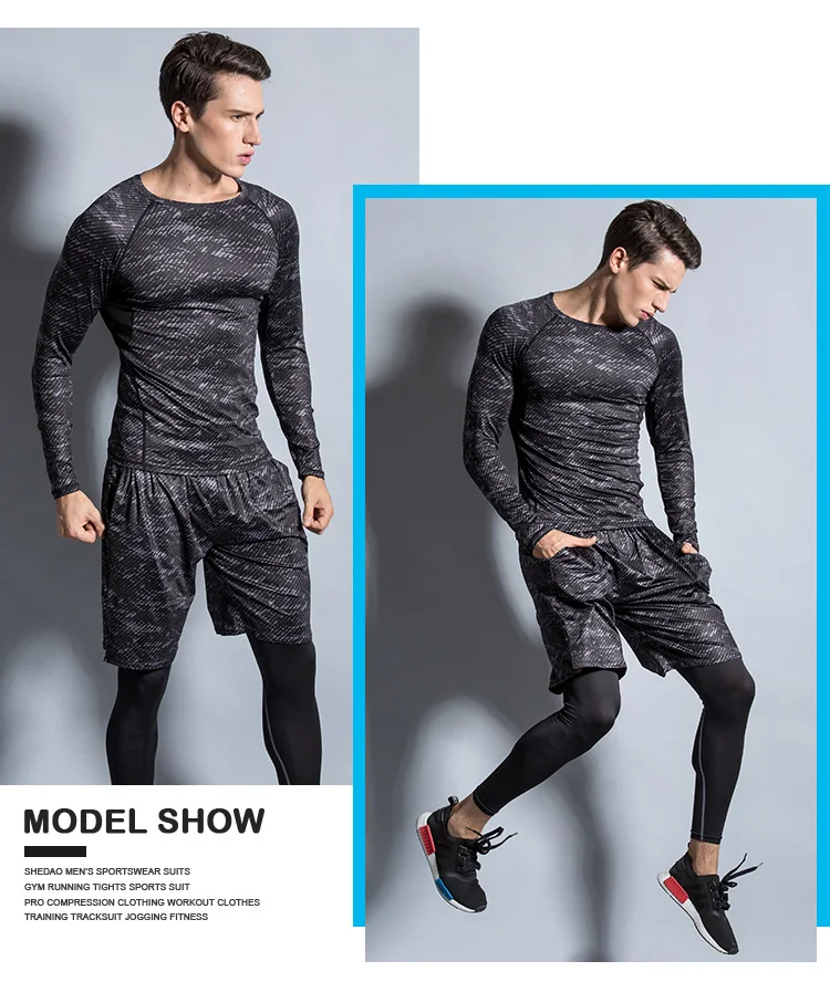 Мужские наборы для бега, для спортзала, обтягивающие штаны, компрессионная рубашка, для фитнеса, шорты, для бега, спортивная одежда, тонкая куртка, тренировочный костюм, сухая футболка