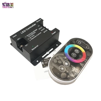 

free shipping DC12-24V 18A RF Remote Wireless Touch Pad Panel LED Controller Dimmer for 5050 3528 2835 RGB LED strip Light Tape